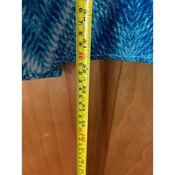 Catherines-1X Blue & White Chevron Print Kimono Topper-Artsy-Beach-Resort - Picture 7 of 7